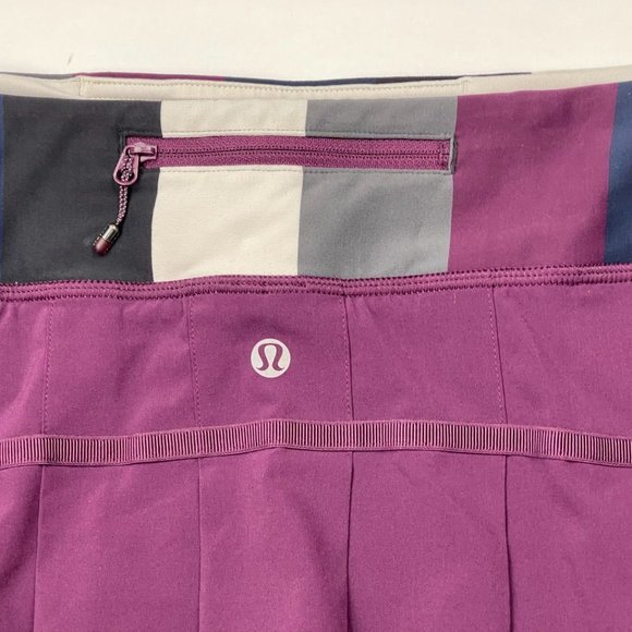 Lululemon Run Pace Setter Skirt Plum Women 10 Lined Pocket‎ Luxtreme Swift - Picture 4 of 15